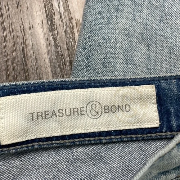 Treasure & Bond Women’s Distressed Mid Rise Skinny Boyfriend Ankle, size 27 - Picture 2 of 13